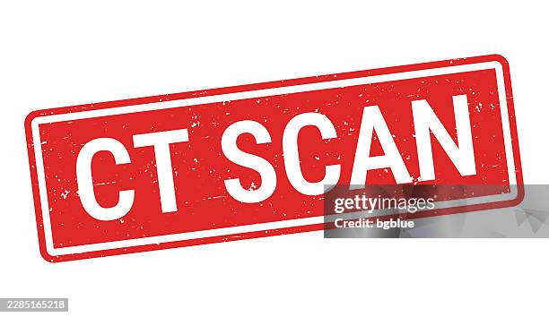 ct scan - red rubber stamp on white background - ct scan stock illustrations