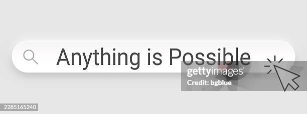 anything is possible - search bar with cursor on blank background - possible stock illustrations