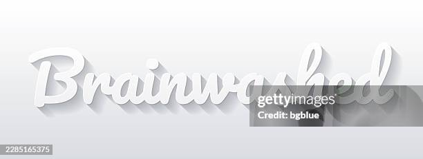 brainwashed - flat design with paper cut effect on blank background - cult stock illustrations