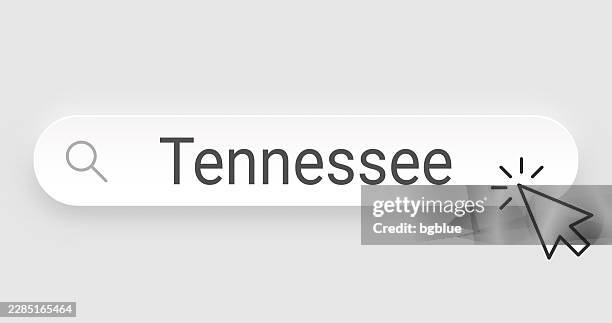 tennessee - search bar with cursor on blank background - 3d mouse pointer vector stock illustrations