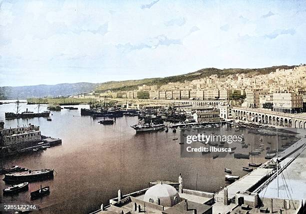 algiers - beach dock stock illustrations
