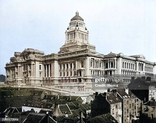 brussels, palais de justice - brussels stock illustrations