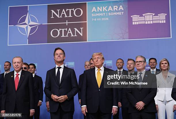 Recep Tayyip Erdoğan, President of Turkey, Mark Rutte, Secretary General of NATO, Donald Trump, President of United States and Keir Starmer, Prime...