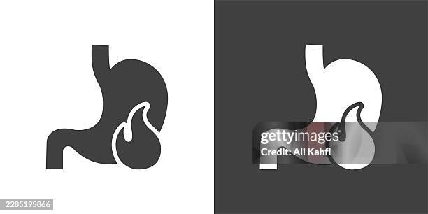 gastritis glyph solid icon. solid icon that can be applied anywhere, simple, pixel perfect and modern style - endoscopy stock illustrations