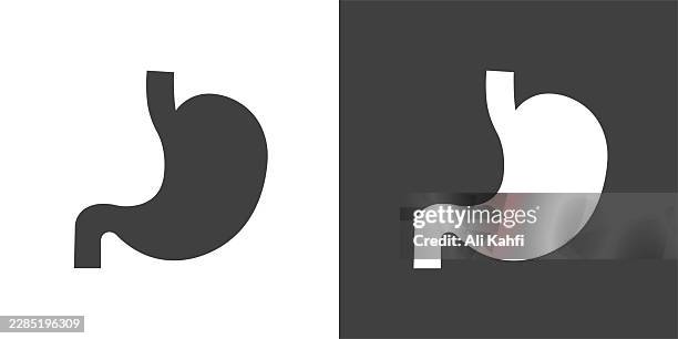 healthy stomach glyph solid icon. solid icon that can be applied anywhere, simple, pixel perfect and modern style - endoscopy stock illustrations
