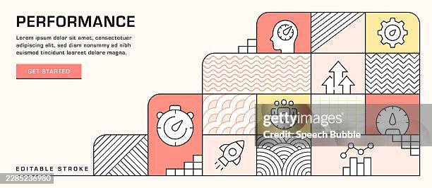 performance web banner, infographic template. - speedometer icon editable stock illustrations