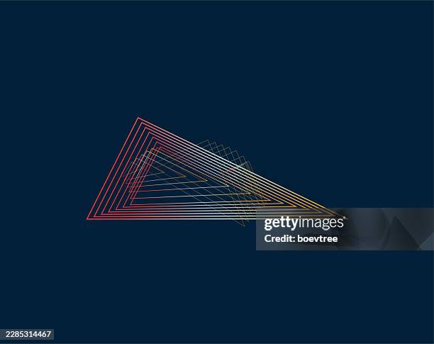 abstract wire 3d geometric technology icon - ignite change stock illustrations