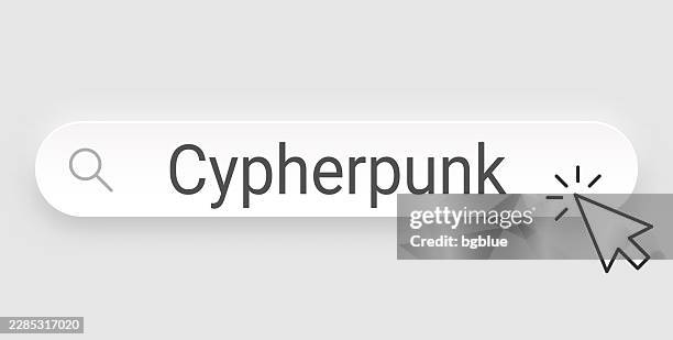 cypherpunk - search bar with cursor on blank background - anonymous hacker group stock illustrations