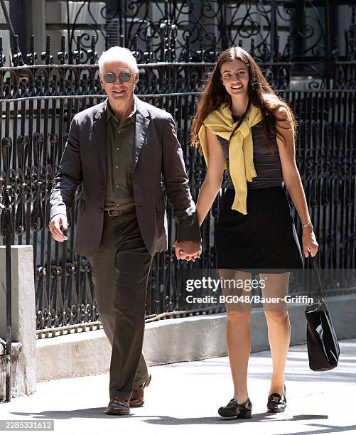 Richard Gere and Diana Silvers are seen on the set of "Asymmetry" on July 13, 2026 in New York City.