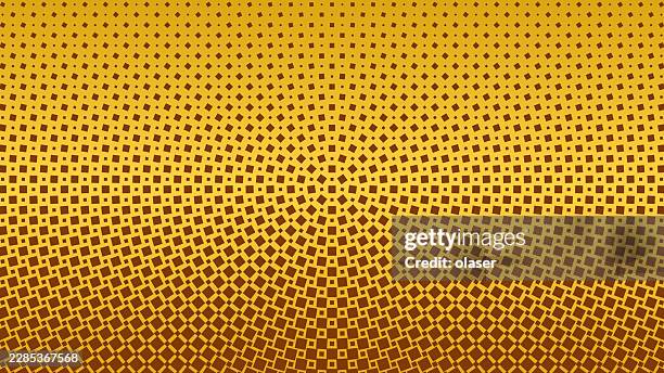 golden-yellow patterned surface with a dense radial arrangement of tiny squares, creating a bright textured design that shifts from light at the top to darker tones below. - golden rules stock illustrations