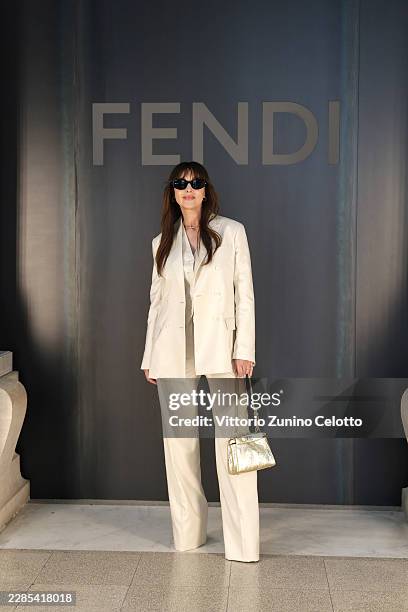 Monica Bellucci attends the Fendi Couture Fall/Winter 2026-2027 Show at Galleria Nazionale d'Arte Moderna e Contemporanea on July 09, 2026 in Rome,...