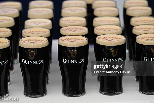 General View of Pints of Guinness with a Callaway head during Callaway Golf Monday Night Live at Royal Birkdale on July 13, 2026 in Southport,...