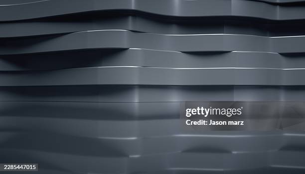 abstract dark gray 3d layered architectural pattern - matte finish stock pictures, royalty-free photos & images
