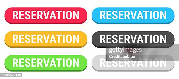 reservation - colorful 3d click web buttons on blank background - native american reservation stock illustrations