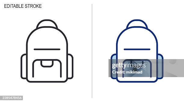backpack icon. editable stroke vector illustration - backpack icon stock illustrations
