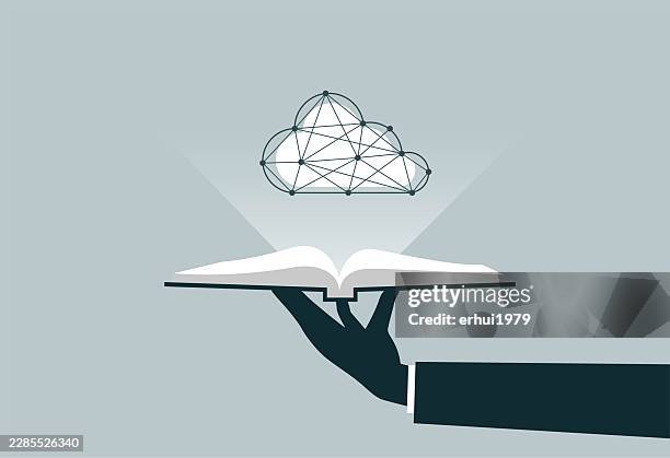cloud knowledge - futuristic train stock illustrations