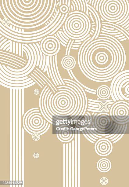 overlapping spirals and stripes abstract background - interlocking circle stock illustrations