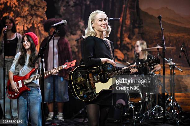 Episode 2313 -- Pictured: Musical guest Phoebe Bridgers performs on Tuesday, July 14, 2026 --