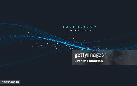 Big Data Technology Background With Futuristic Quantum Data Flow, Neon Particle Waves And AI Network Visualization. Big Data Technology Background With Futuristic Quantum Data Flow, Neon Particle Waves And AI Network Visualization.