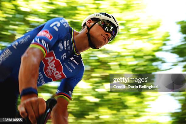 Mathieu van der Poel of Netherlands and Team Alpecin-Premier Tech prior to the 113th Tour de France 2026, Stage 8 a 180.4km stage from Perigueux to...