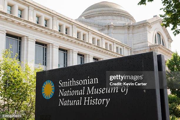 Sign is displayed outside the Smithsonian National Museum of Natural History on July 15, 2026 in Washington, DC.
