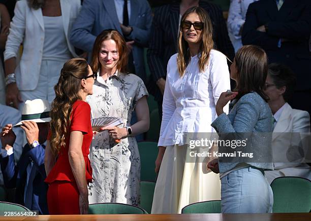 Catherine, Princess of Wales, Julia Milner, Maria Sharapova and Alex Hedison during day thirteen of the 2026 Wimbledon Tennis Championships at the...