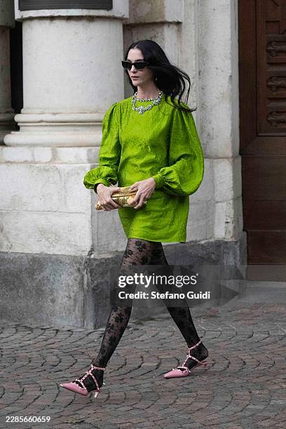 Mariacarla Boscono attends during the wedding of Eva Herzigova and Gregorio Marsiaj on July 11, 2026 in Turin, Italy.