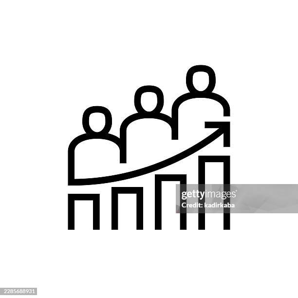 population growth line icon - population growth stock illustrations