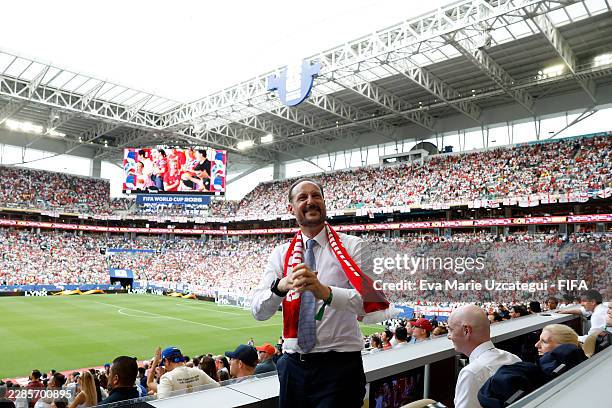 Crown Prince Haakon of Norway is seen before the FIFA World Cup 2026 Quarter Final match between Norway and England at Miami Stadium on July 11, 2026...