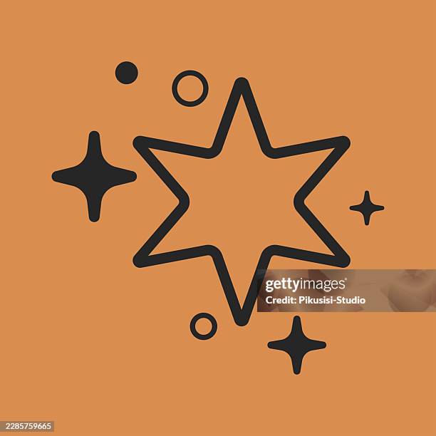 retro sparkle star icon with geometric twinkle shapes and decorative elements vector - string lights isolated stock illustrations