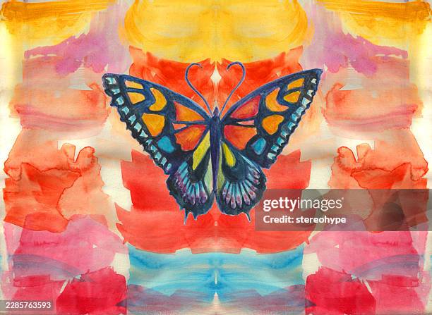 spirit butterfly - quantum wave stock illustrations
