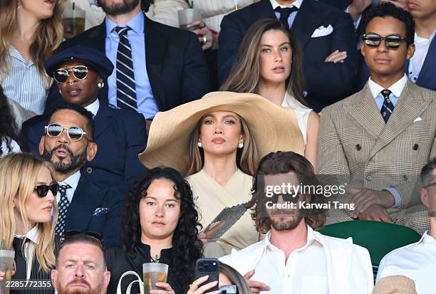 Cynthia Erivo, Maddie Simpson, Jaafar Jackson, Benny Medina, Jennifer Lopez, Sarah Pidgeon, Erana James and Andrew Garfield, wearing Ralph Lauren,...
