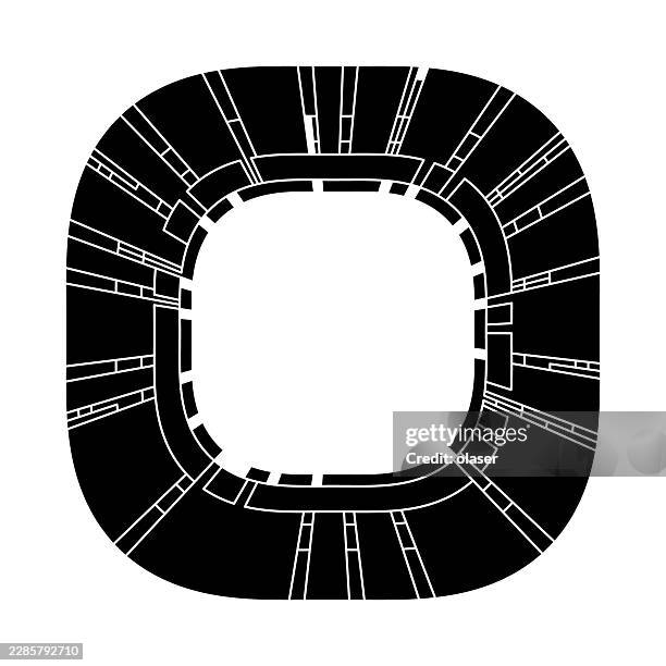 overlapping arches in sections circular pattern - big data white background stock illustrations