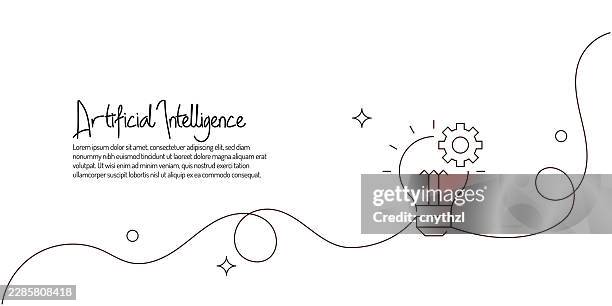 artificial intelligence single line icon. humanoid, robot, automation, coding, futuristic - autonomous systems stock illustrations