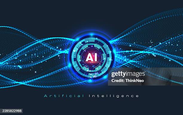 ai background abstract data digital tech science blue light network vector. - quantum processor stock illustrations