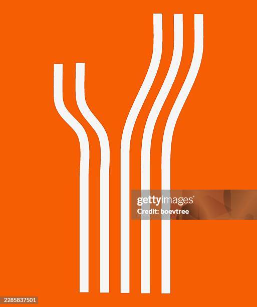 orange geometric curve track stripe element sign, motion design material pattern - path logo stock illustrations