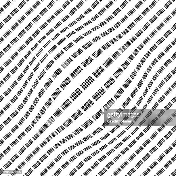 diagonal rows of small black rectangular marks create a repeating geometric pattern across a white background, with subtle curved bands and a clean high-contrast design. - subtle moving background stock illustrations