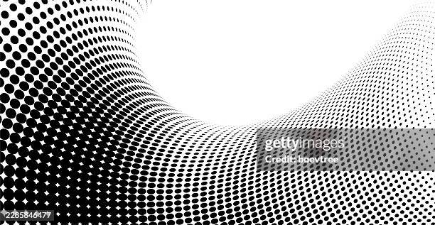 twisted monochrome half tone dots texture background - constant wave pattern stock illustrations