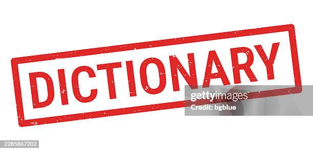 dictionary - red rubber stamp on white background - glossary stock illustrations