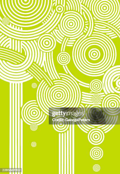 overlapping spirals and stripes abstract background - interlocking circles stock illustrations