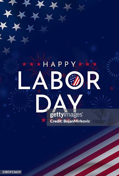 labor day usa card. vertical banner. vector - labor day stock illustrations