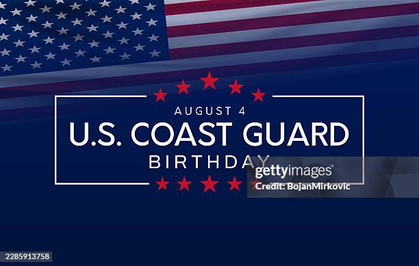 u.s. coast guard birthday poster, august 4. vector - coast guard stock illustrations