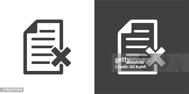 rejected document glyph solid icon. solid icon that can be applied anywhere, simple, pixel perfect and modern style. - stop sign post vector stock illustrations