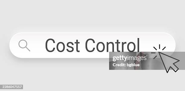 cost control - search bar with cursor on blank background - cost control stock illustrations