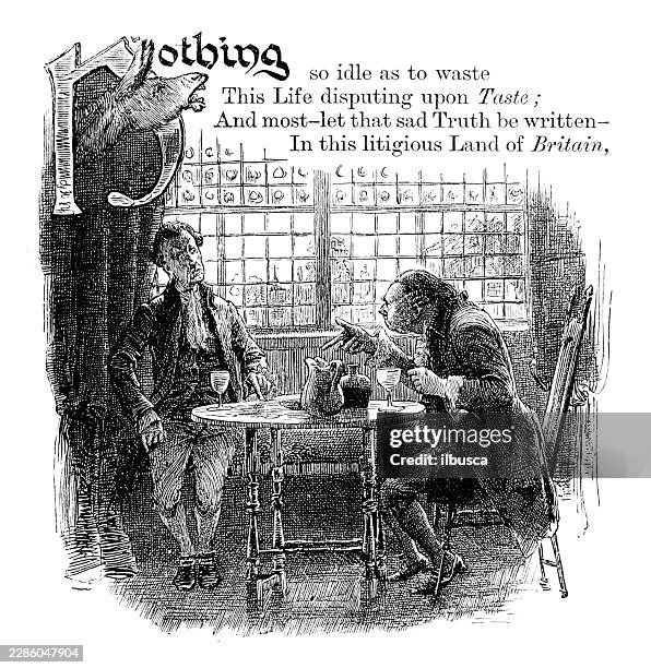 two men indoors - dinner table for two stock illustrations
