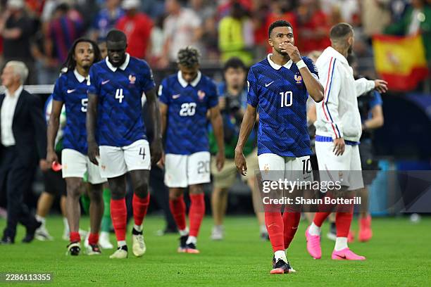 Kylian Mbappe of France reacts after the 0-2 loss during the FIFA World Cup 2026 Semi Final match between France and Spain at Dallas Stadium on July...