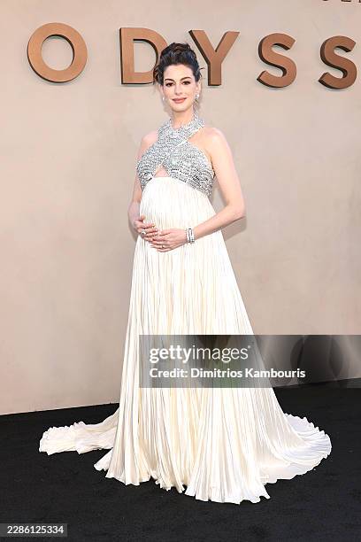 Anne Hathaway attends the premiere of "The Odyssey" presented by Universal Pictures on July 14, 2026 in New York City.