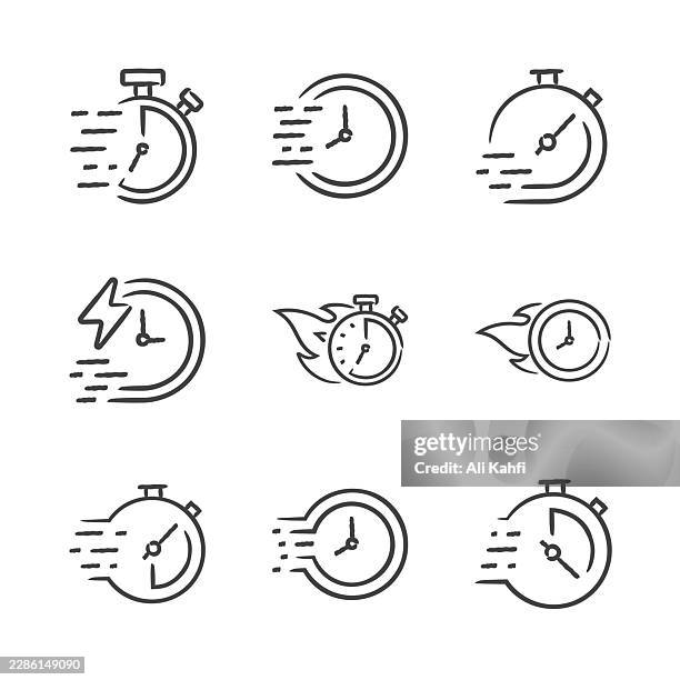 fast time doodle icons collection - watch collection stock illustrations