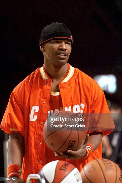 Jamie Foxx at the "NBA All-Star Saturday Night" at the First Union Center in Philadelphia, Pa. 2/9/02 Photo by Scott Gries/NBAE/Getty Images