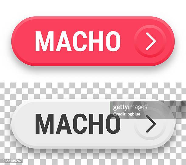 macho - 3d click web buttons on blank background - arrogant stock illustrations